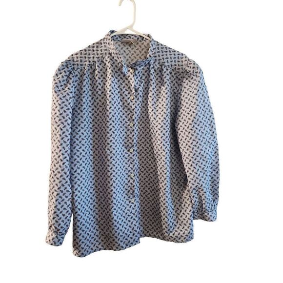 Crest careers XXL button up long sleeve polyester top - Picture 2 of 8